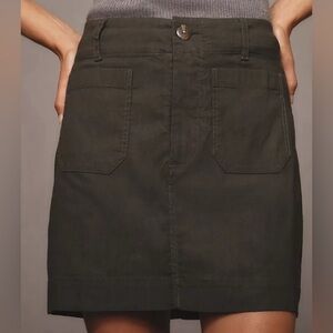 Maeve Green A-Line Knee-Length Cargo Skirt